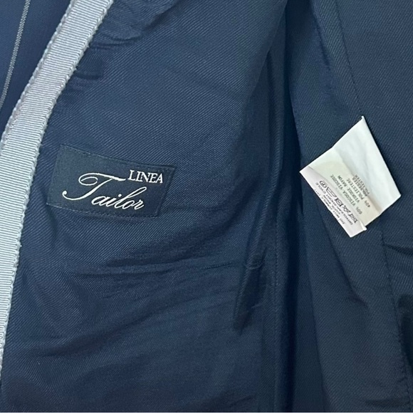 Emporio Armani - Virgin Wool Blazer Pin-Stripes, Size 14 US (SZ 48 IT) Navy Blue - Picture 14 of 16